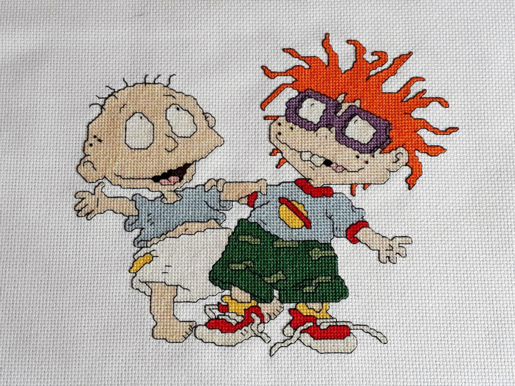 Cross stitch of Tommy and Chuckie from the Rugrats.